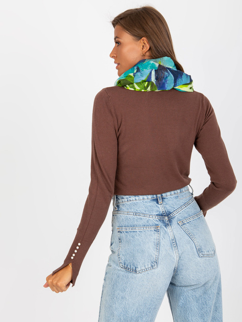 Hurt Turkusowa wzorzysta chusta bawełniana