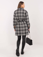 Czarno-biały płaszcz w kratę Raquel