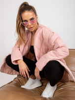 Brudnoróżowa pikowana kurtka bez kaptura Callie RUE PARIS 