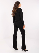 Czarny casualowy komplet z dzianiny 