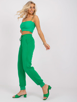 Zielone spodnie dresowe z wysokim stanem Julia