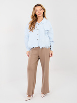 Jasnoniebieska jeansowa kurtka z kołnierzykiem RUE PARIS 