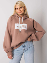 Jasnobrązowa ocieplana bluza dresowa Dina