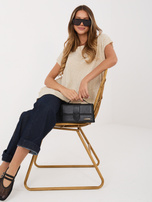 Beżowa letnia bluzka z domieszką lyocellu