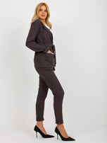 Hurt Ciemnoszara marynarka w kratę od garnituru z wiązaniem