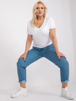 Biała bluzka plus size z dekoltem w serek Dina 