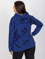 Hurt Ciemnoniebieska damska bluza plus size z literami 