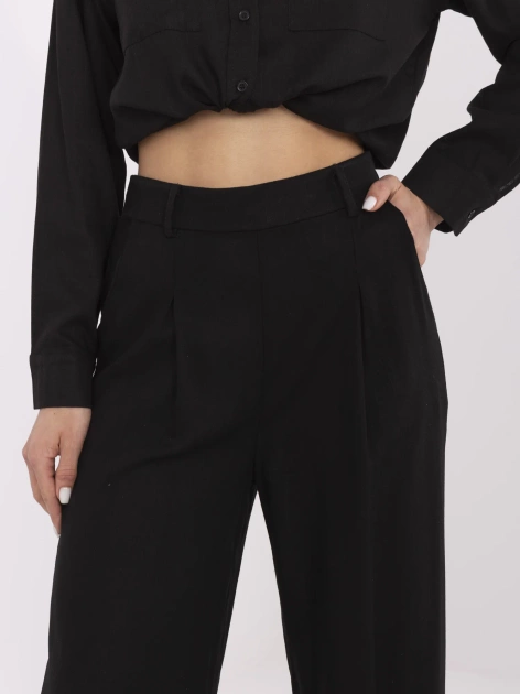 Czarne damskie spodnie palazzo na lato