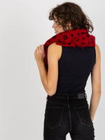 Hurtownia Czerwony damski szal z nadrukiem 