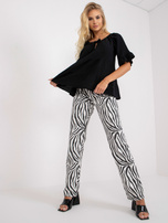 Czarna muślinowa bluzka z wiązanym dekoltem OCH BELLA