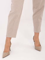 Beige elegante Hosen in Fischgrätenmuster RUE PARIS.