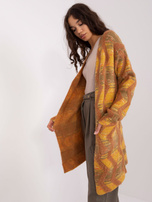 Hurt Ciemnożółty kardigan w geometryczne wzory 