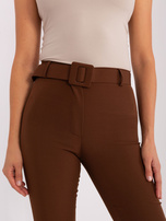 Hurt Ciemnobrązowy elegancki komplet damski z kamizelką