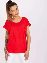 Czerwony t-shirt z kieszenią bawełniany Ventura MAYFLIES