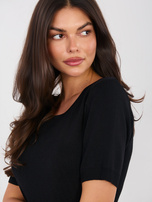 Czarny damski sweter z okrągłym dekoltem