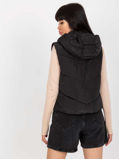 Hurt Czarna krótka kamizelka puchowa z pikowaniem