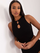 Hurtownia Czarny krótki top nocny bez rękawów