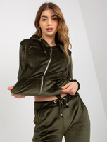 Hurt Khaki dwuczęściowy komplet welurowy ze spodniami 