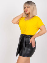 Żółta bluzka plus size na co dzień Dina