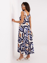 Ciemnoniebieska letnia sukienka we wzory 