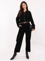 Czarna rozpinana koszula ze sztruksu