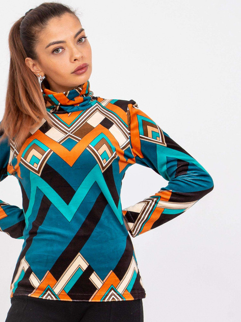 Morsko-pomarańczowa bluzka z weluru Biloxi