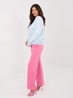 Ciemnoróżowe spodnie z prostą nogawką RUE PARIS 