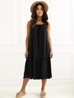 Czarna letnia sukienka na ramiączkach