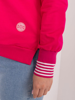 Hurt Fuksjowa bluzka plus size z długim rękawem 