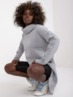 Szara melanżowa dresowa bluza z kapturem basic Victoria 