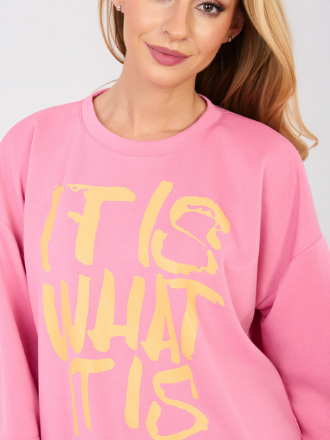 Różowa dresowa bluza z miękkiego materiału RUE PARIS