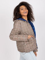Blue reversible jacket with hood Arta