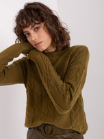 Hurtownia Khaki damski sweter w warkocze 