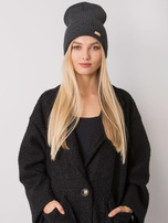 Ciemnoszara dzianinowa czapka beanie RUE PARIS