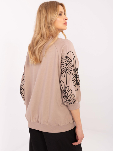 Hurt Ciemnobeżowa bluza kangurka z rękawem 3/4