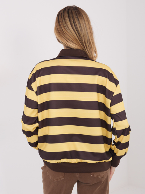 Żółta damska bluza z kołnierzykiem