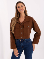 Jasnobrązowa jenasowa kurtka z kołnierzykiem RUE PARIS