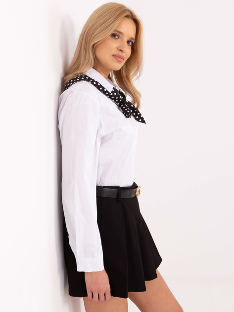 Hurt Biała klasyczna koszula damska z kołnierzykiem