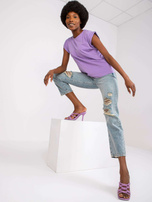 Fioletowy t-shirt damski z krótkim rękawem Revolution