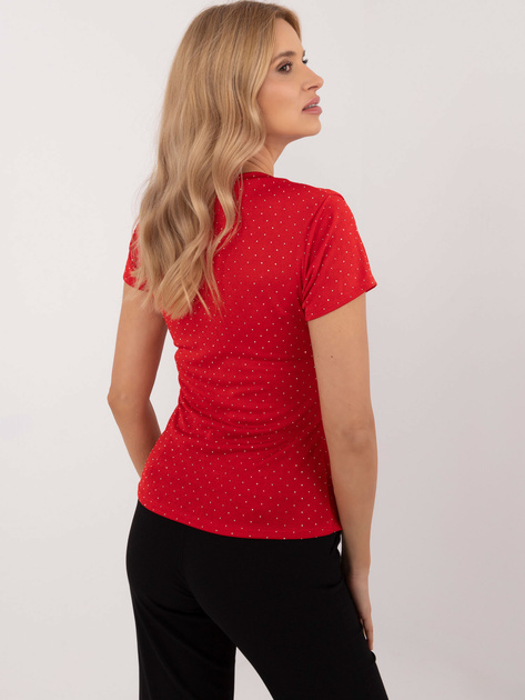 Hurt Czerwona damska bluzka wizytowa w dżety