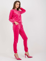 Hurt Fuksjowy komplet welurowy ze spodniami Brenda RUE PARIS