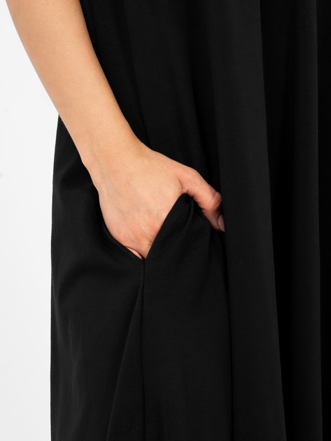 Czarna sukienka z regulowanymi ramiączkami RUE PARIS