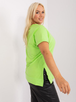 Hurtownia Jasnozielona bawełniana bluzka plus size