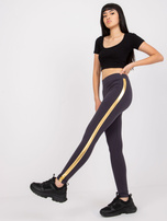 Grafitowo-złote legginsy Rissa RUE PARIS