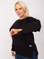 Hurt Czarna bluza plus size z rozcięciami na rękawach