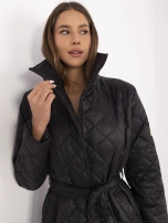 Hurt Czarny przejściowy płaszcz damski z pikowaniem