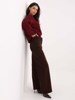 Czekoladowe jeansy straight leg z wysokim stanem