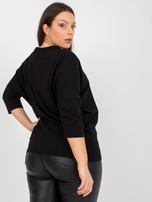 Czarna codzienna bluzka plus size z nadrukiem 
