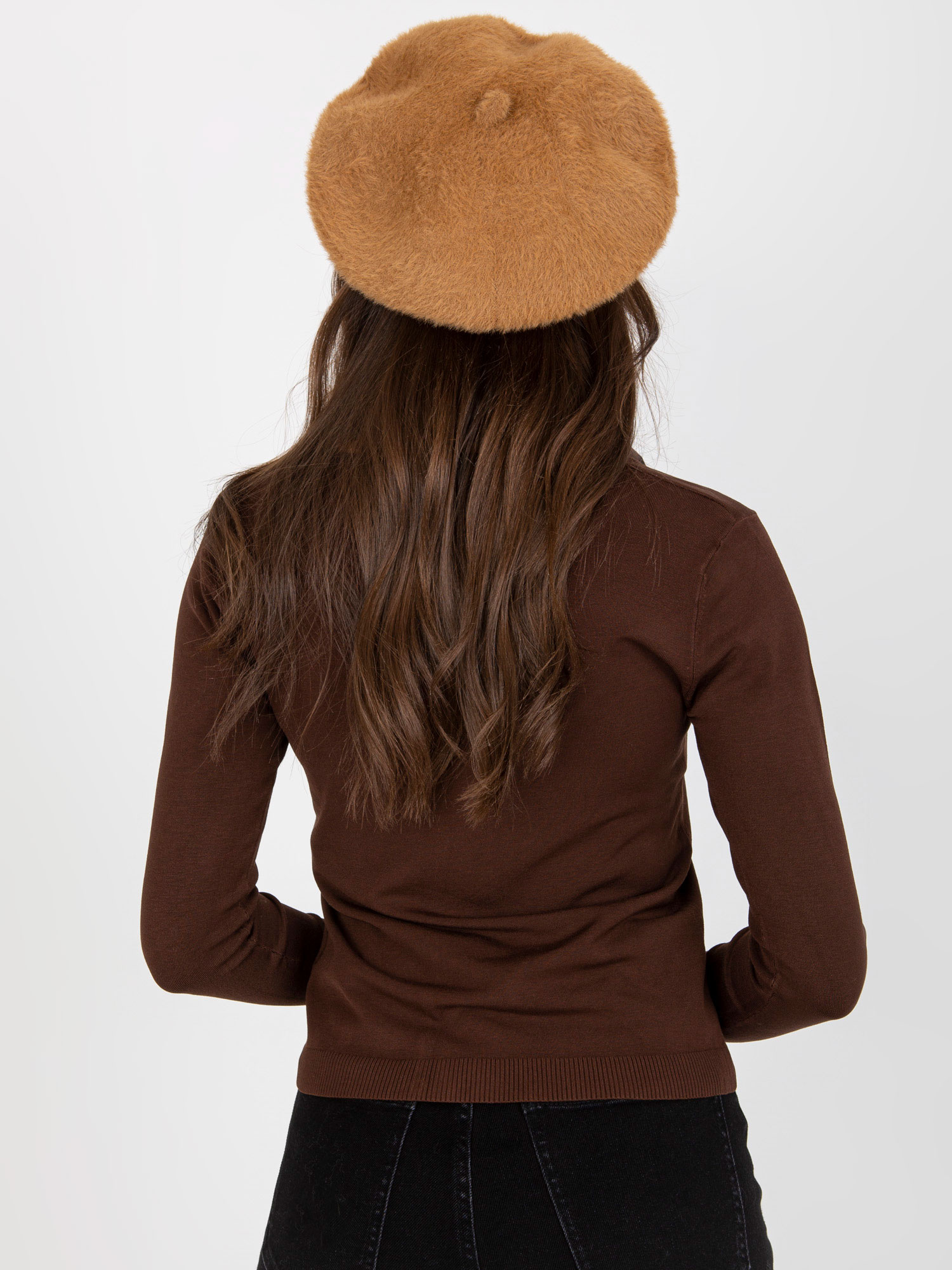 Camelowa damska czapka zimowa beret
