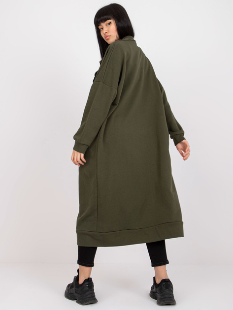 Khaki długa bluza dresowa one size z kieszeniami 